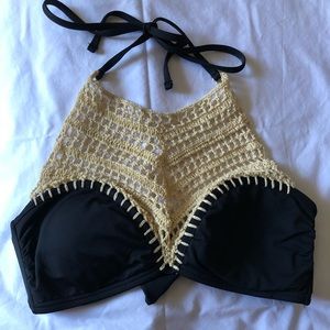 Black and knit Bathing suit top